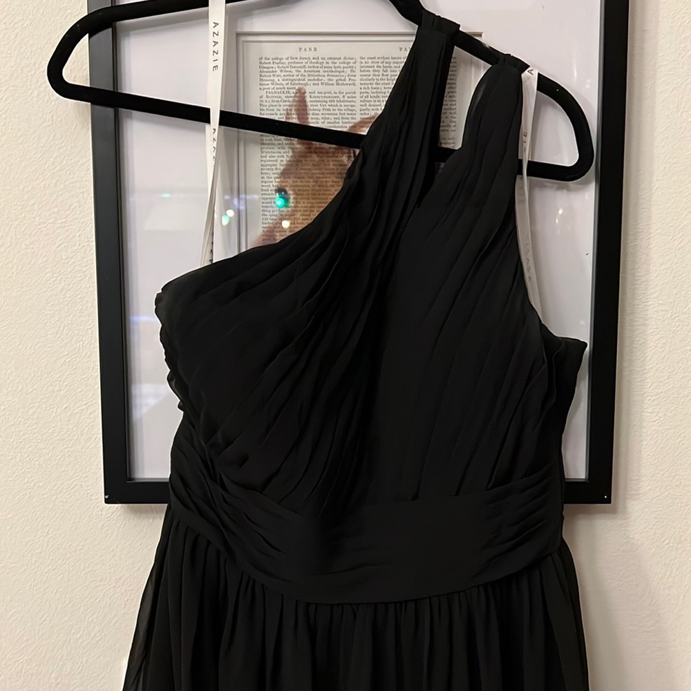 Azazie Black One Shoulder Dress